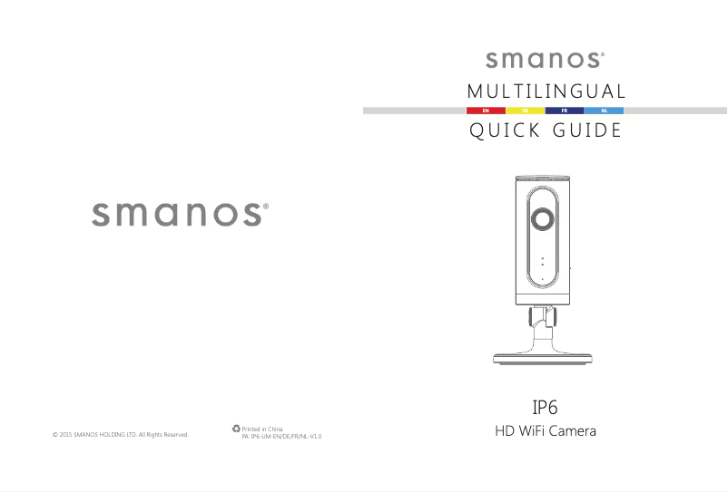 Page n°1 - Manuel utilisateur smanos SR1000