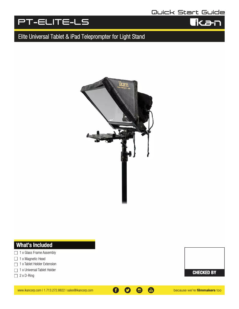 Page 1 de la notice Manuel utilisateur Ikan PT-Elite-LS