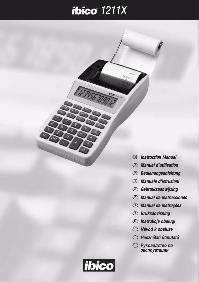 Page n°1 - Manuel utilisateur Ibico 1211x