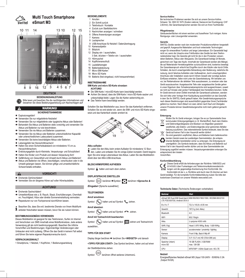 Página 1 del manual Manual de usuario Switel ESmart M3