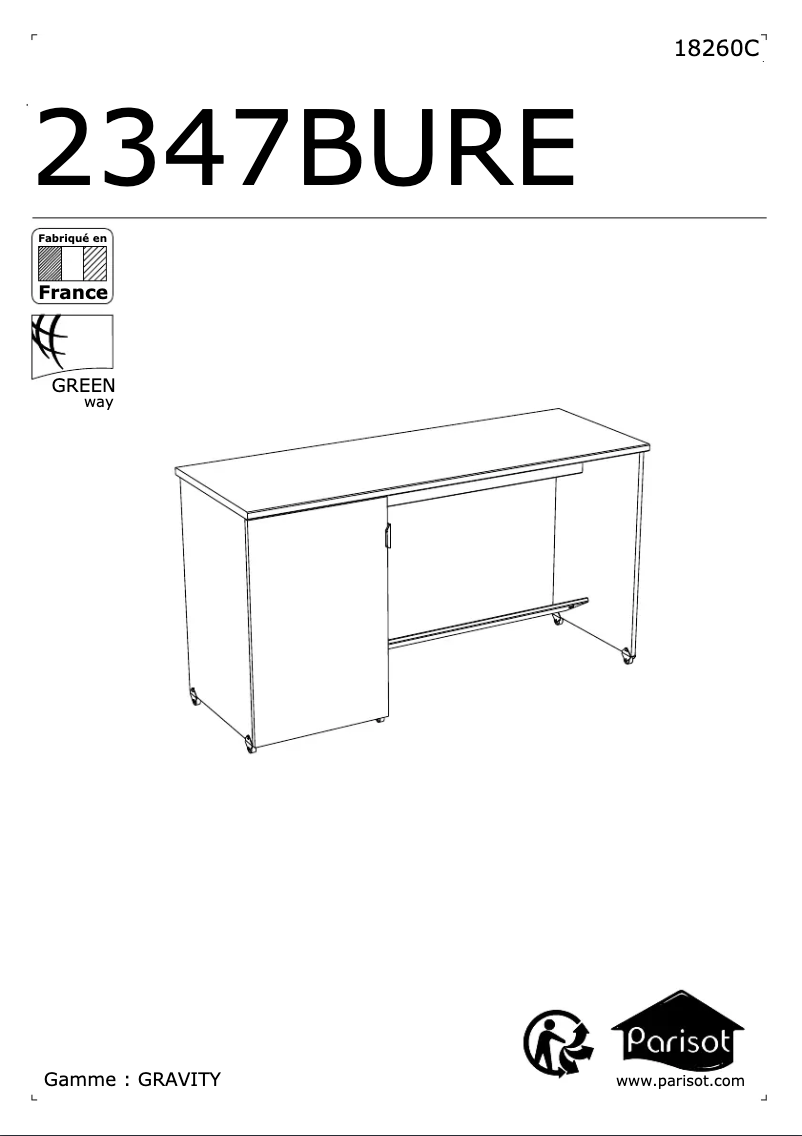 Page n°1 - Manuel utilisateur Parisot Gravity 2347BURE