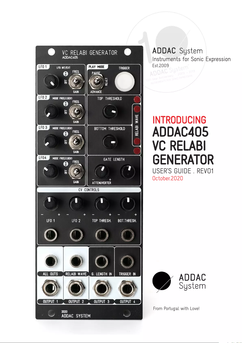 Image de la première page du manuel de l'appareil ADDAC405