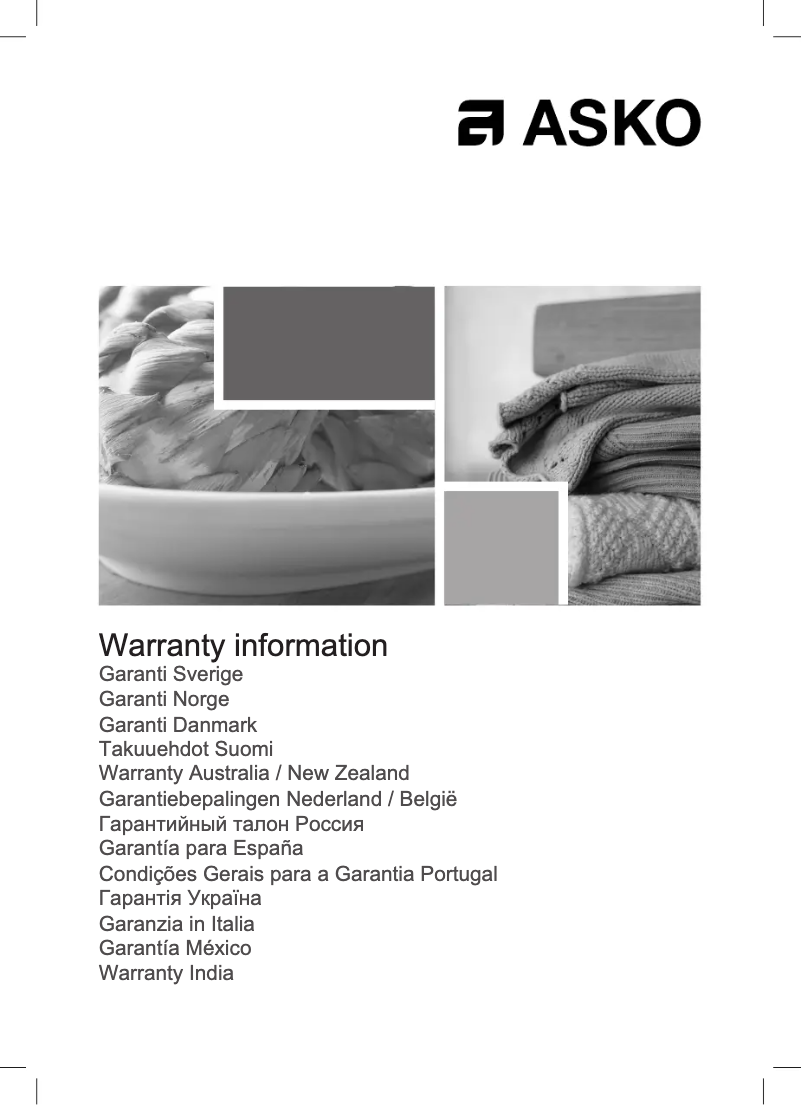 Page 1 de la notice Manuel utilisateur Asko CW41236S