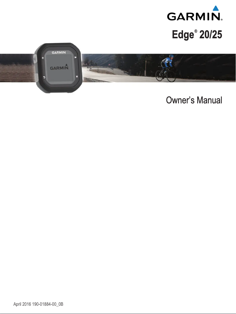 Page 1 de la notice Manuel utilisateur Garmin Edge 25