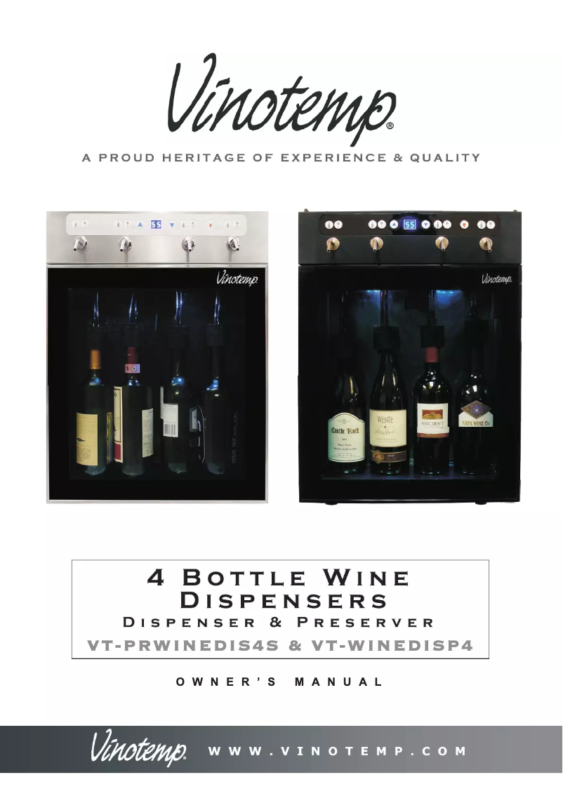 Page n°1 - Guide d'installation Vinotemp VT-WINEDISP4