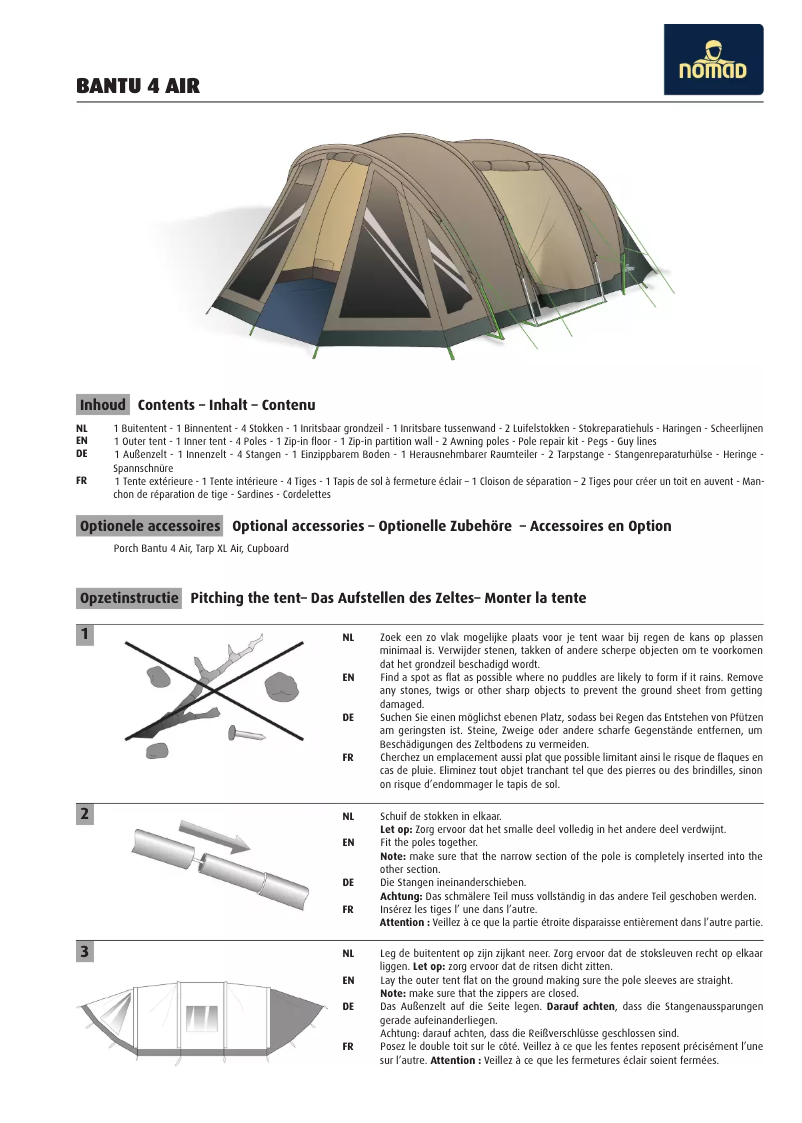 Página 1 del manual Manual de usuario Nomad Bantu 4 Air