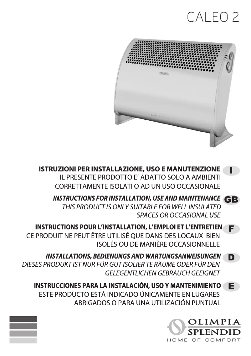 Página 1 del manual Manual de usuario Olimpia Splendid Caleo