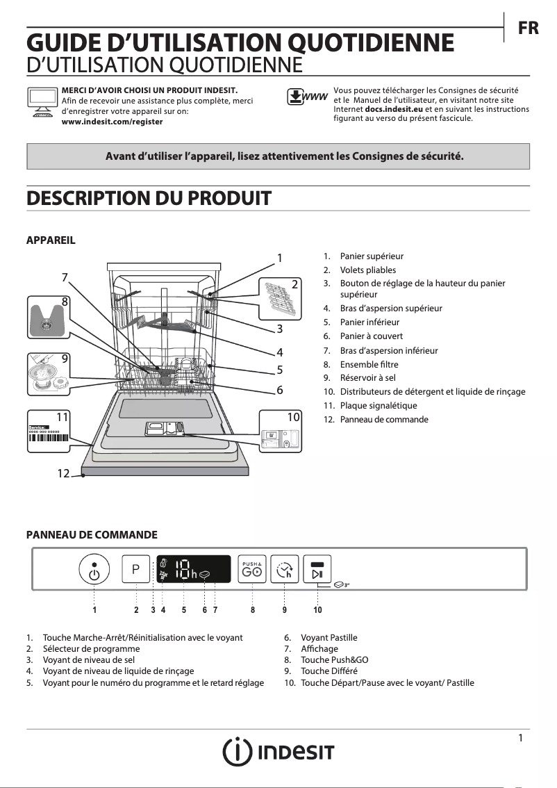 Página 1 del manual Manual de usuario Indesit D2IHD526AS