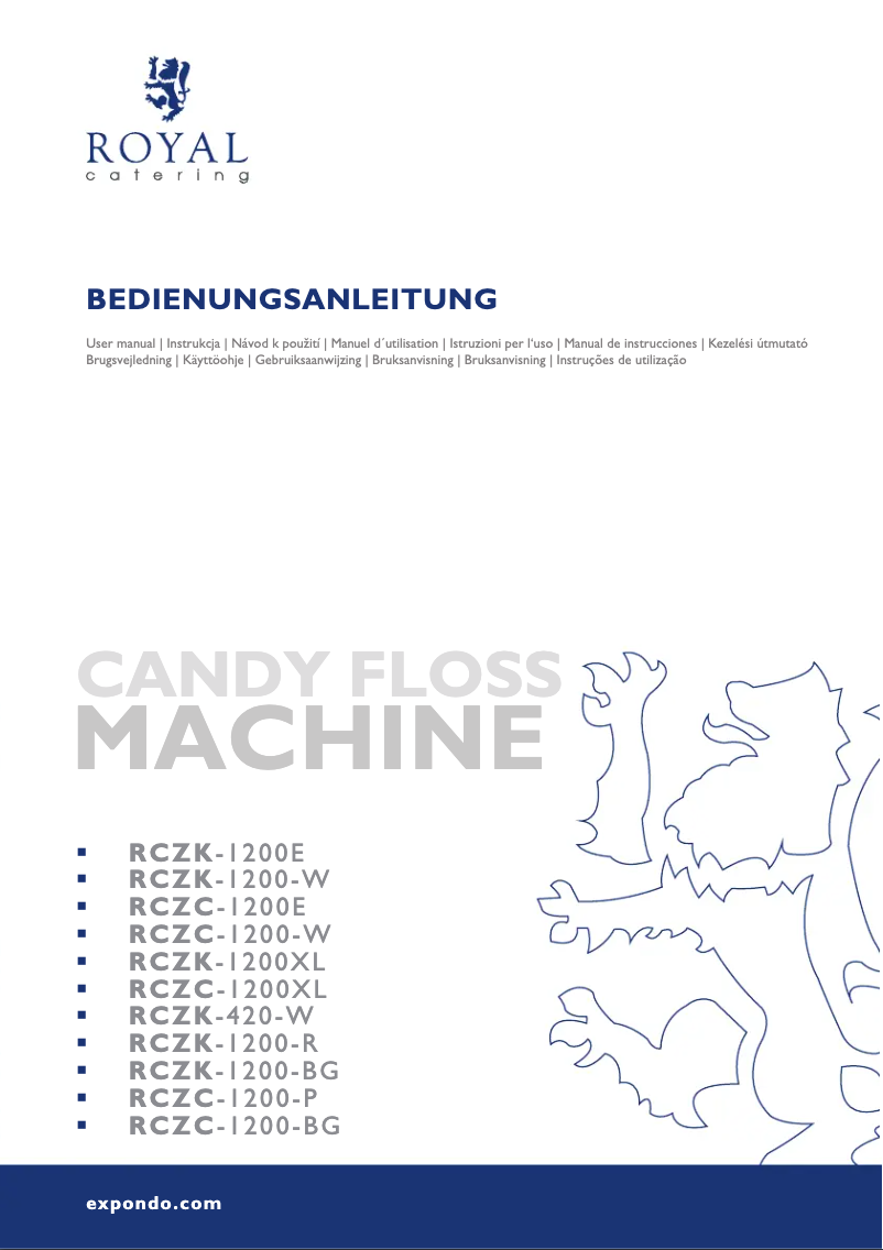 Page 1 de la notice Manuel utilisateur Royal Catering RCZK-1200-W