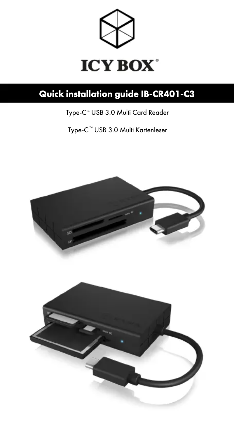 Página 1 del manual Manual de usuario Icy Box IB-CR401-C
