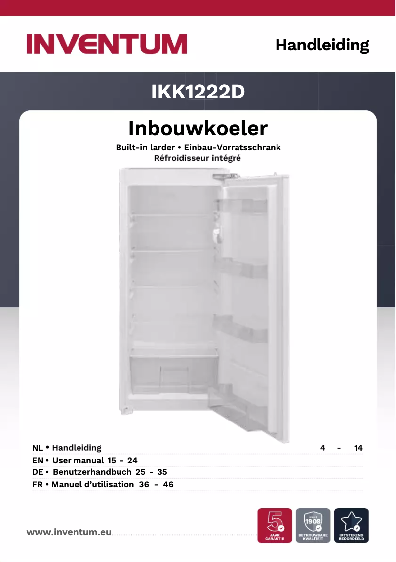 Image de la première page du manuel de l'appareil IKK1222D