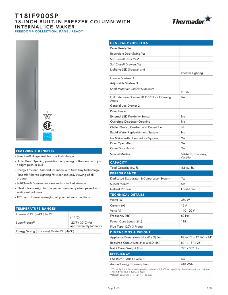 Image de la première page du manuel de l'appareil T18IF900SP