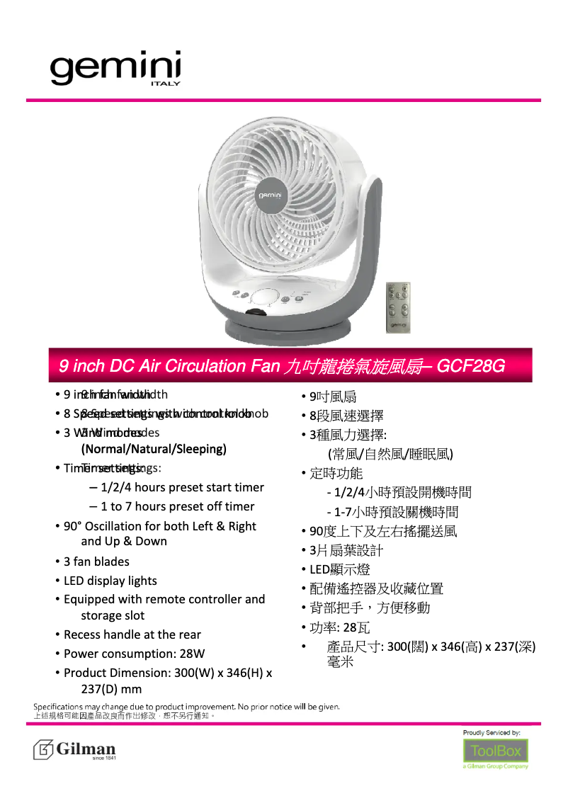 Image de la première page du manuel de l'appareil GCF28G