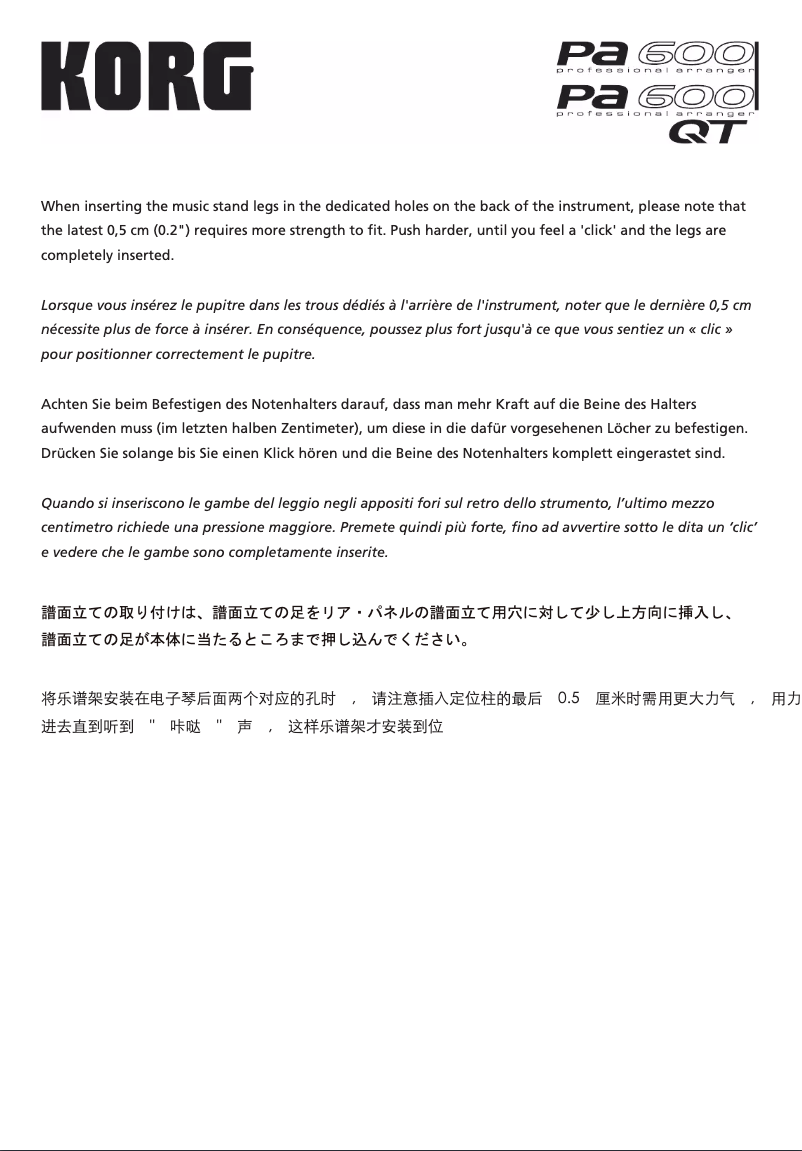 Image de la première page du manuel de l'appareil PA600QT