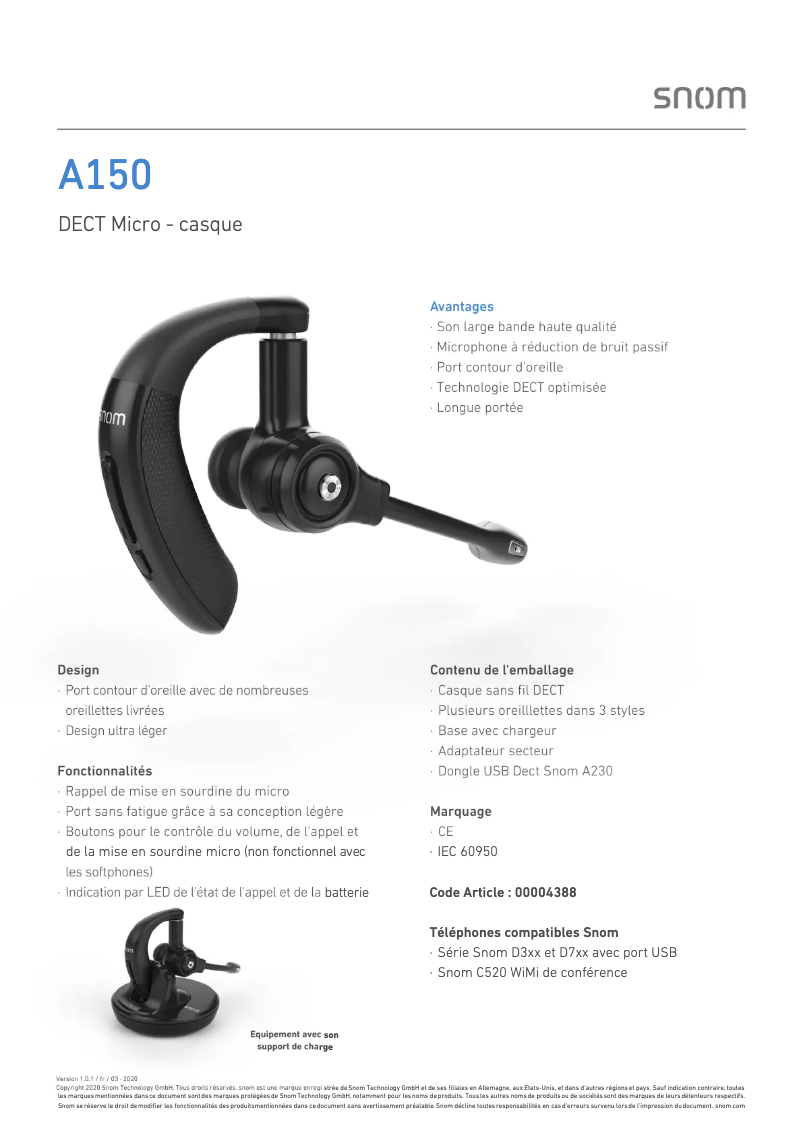 Imagen de la primera página del manual del dispositivo A150