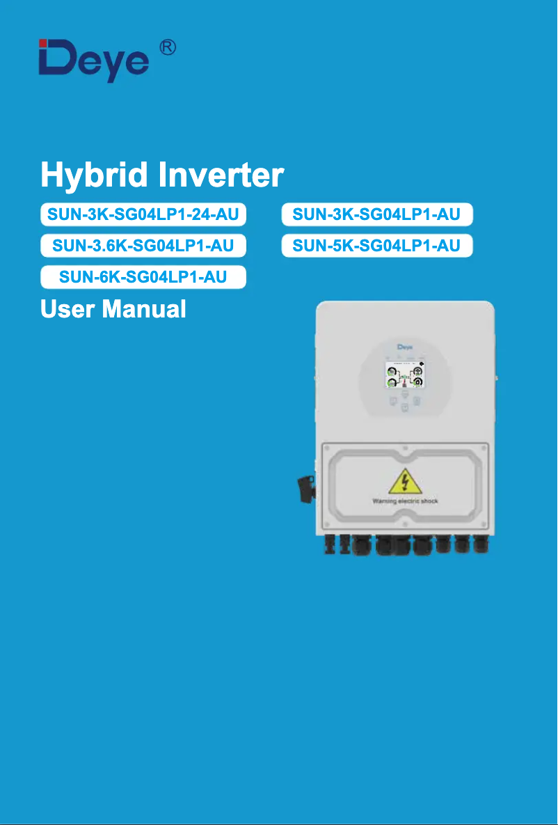 Page 1 de la notice Manuel utilisateur Deye SUN-3.6K-SG04LP1-AU