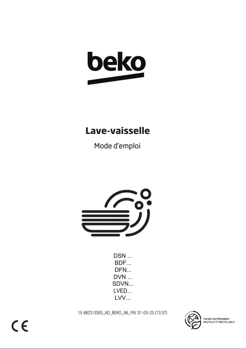 Page 1 de la notice Manuel utilisateur Beko LVV4438W