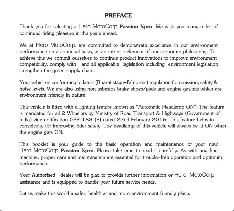 Página 1 del manual Manual de usuario Hero Passion Xpro (2019)