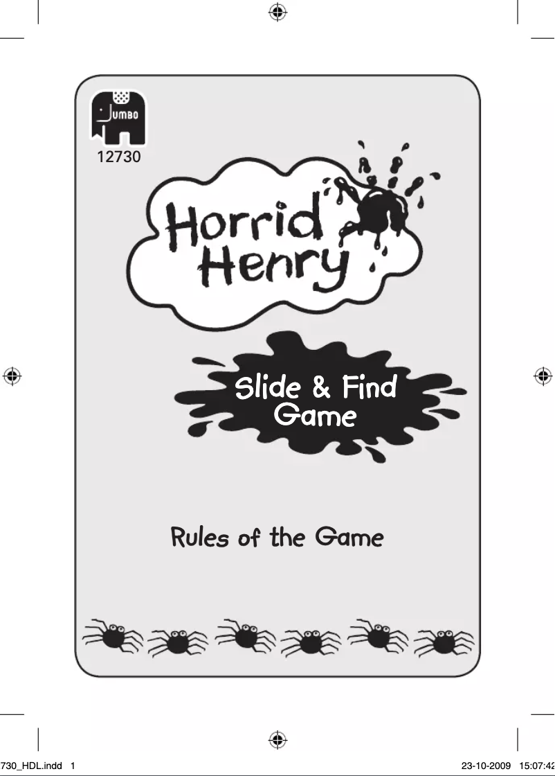 Image de la première page du manuel de l'appareil Horrid Henry Slide and Find Game