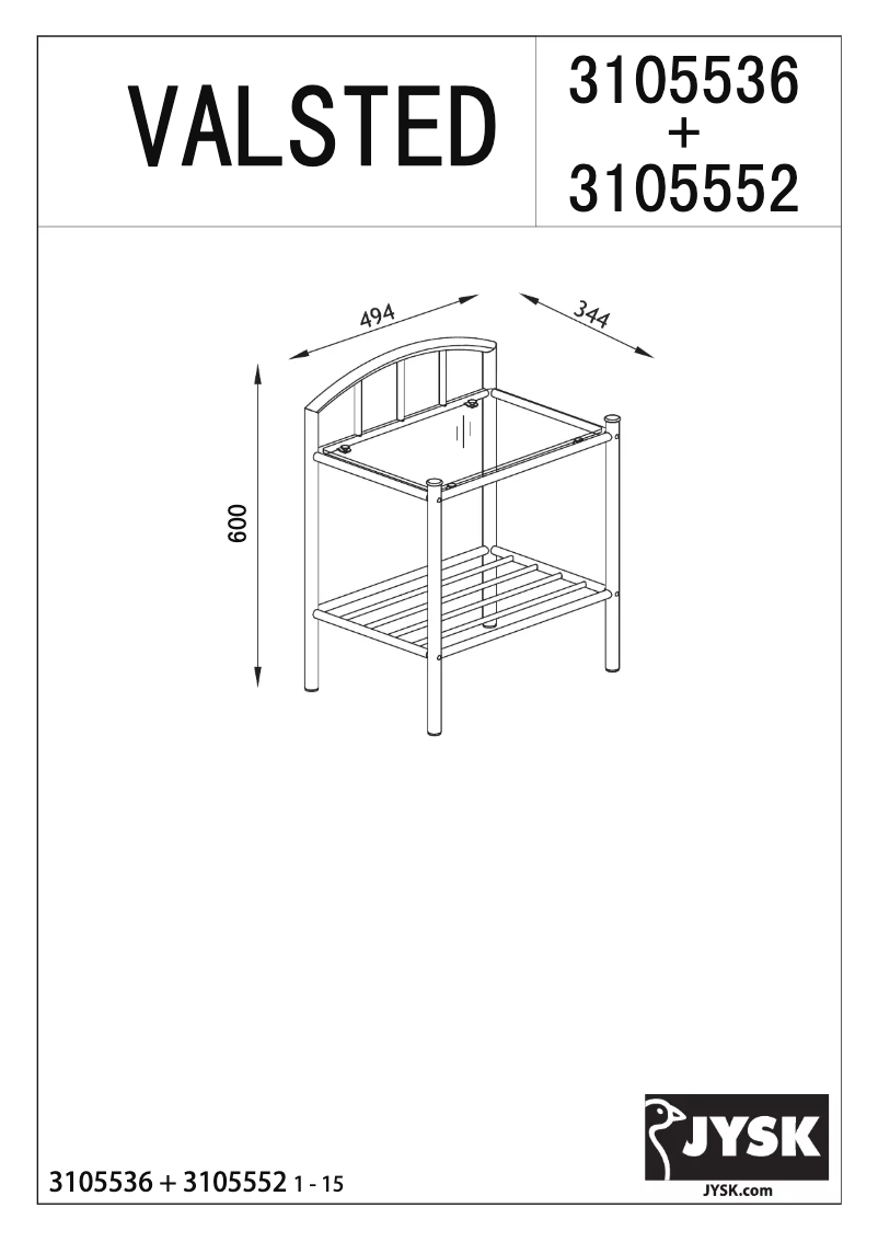 Page 1 de la notice Manuel utilisateur JYSK VALSTED