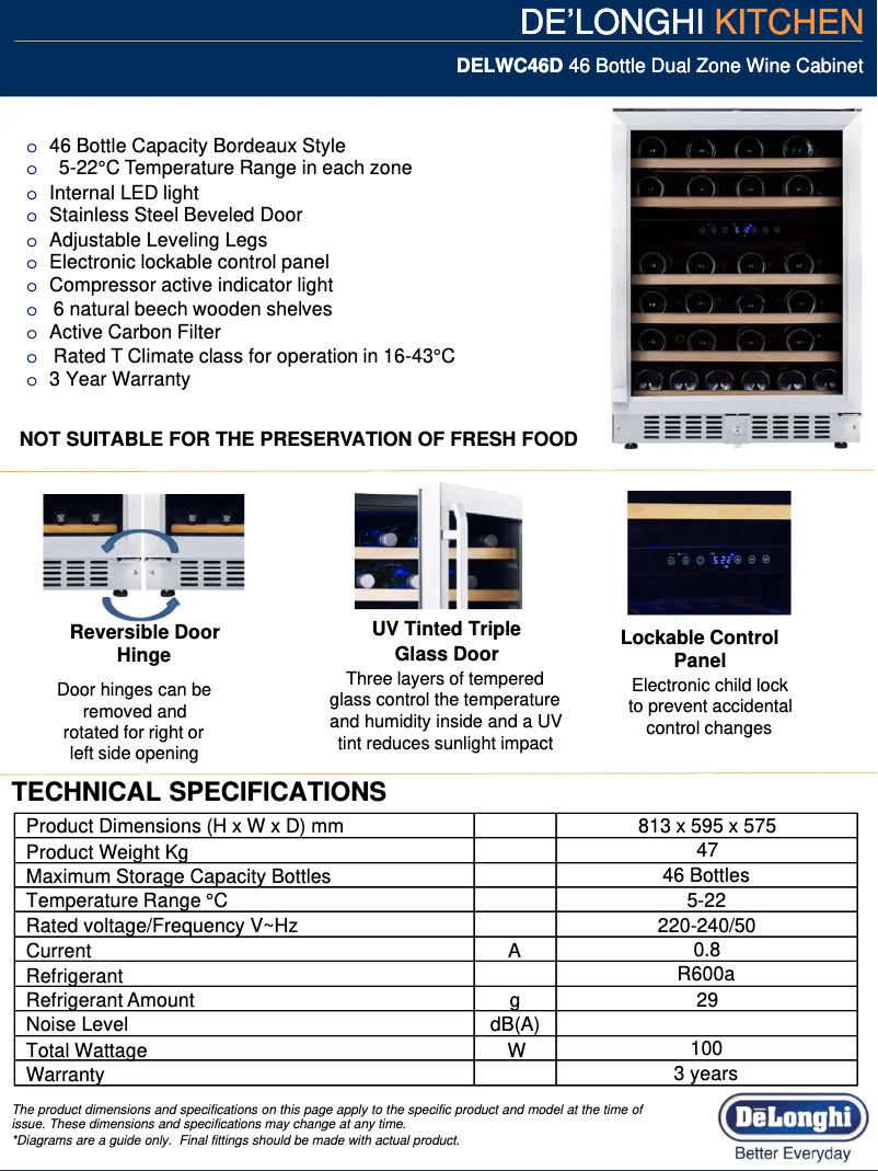 Image de la première page du manuel de l'appareil DELWC46D