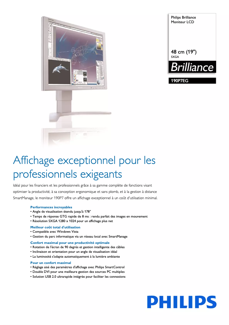 Page n°1 - Fiche technique Philips Brilliance 190P7EG