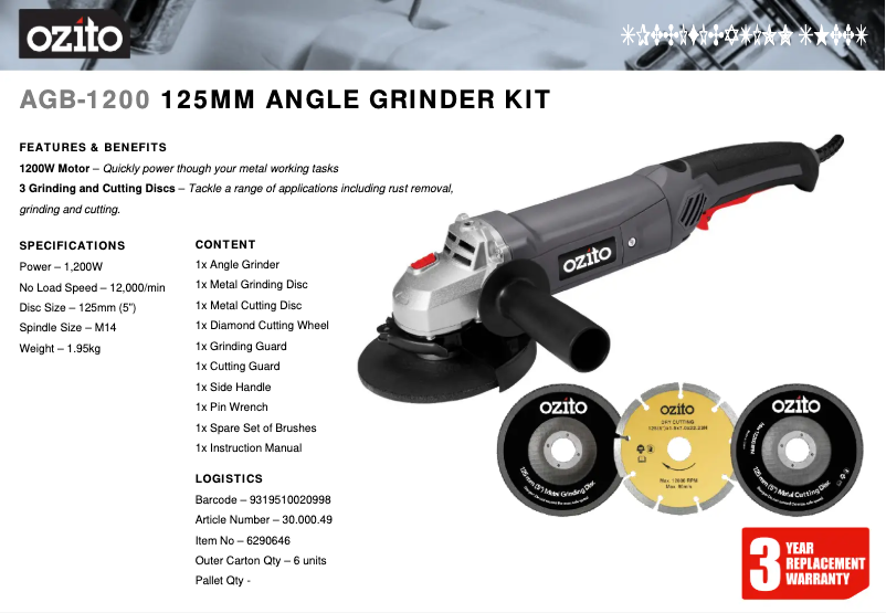 Image de la première page du manuel de l'appareil AGB-1200