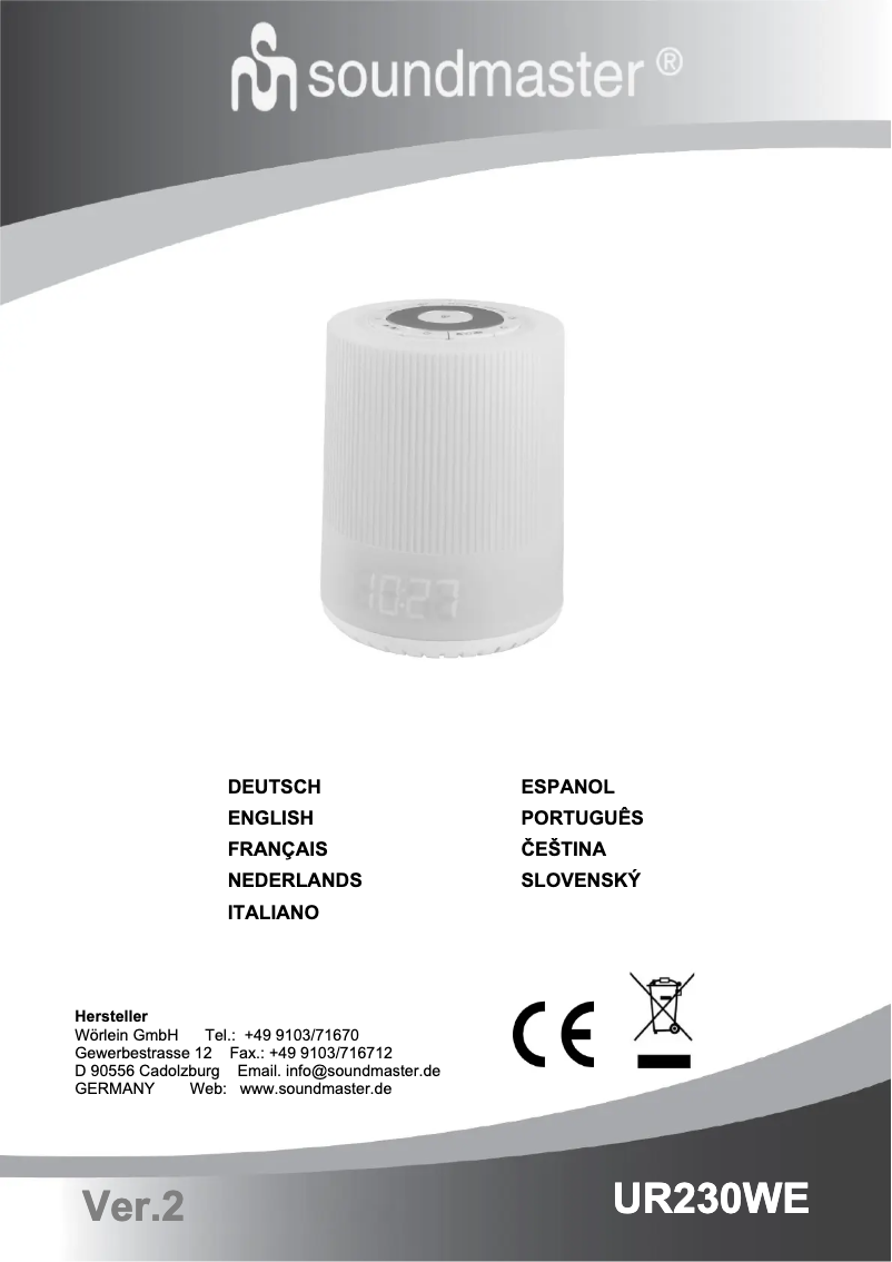 Page n°1 - Manuel utilisateur Soundmaster UR230WE