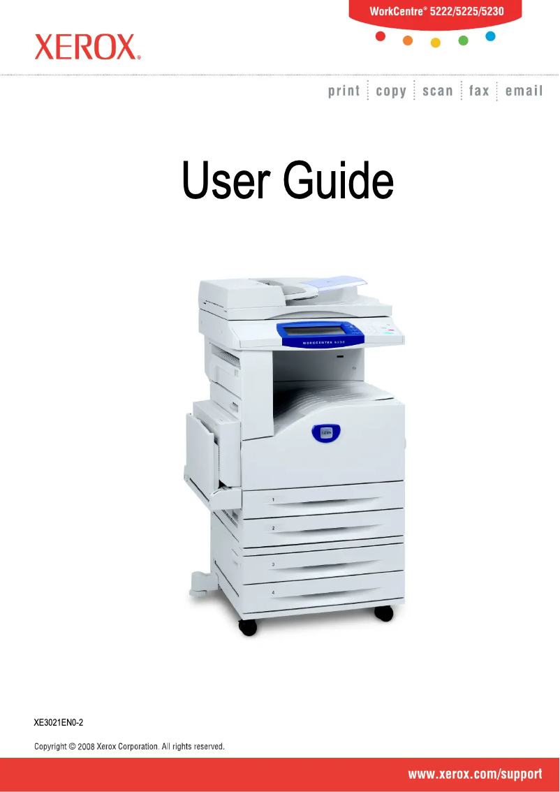 Page n°1 - Manuel utilisateur Xerox WorkCentre 5230V A