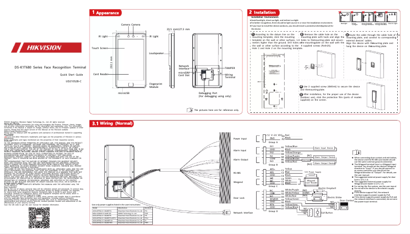 Imagen de la primera página del manual del dispositivo DS-K1T680DFG1