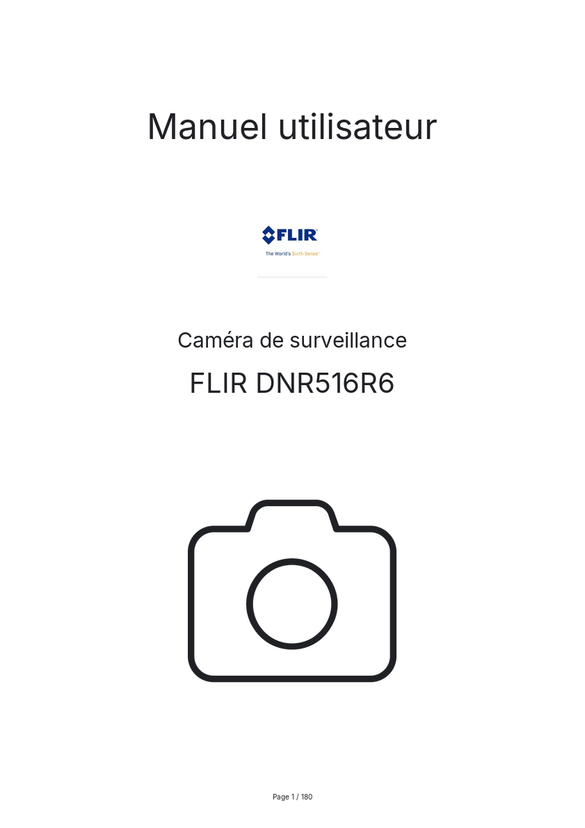 Page 1 de la notice Manuel utilisateur FLIR DNR516R6