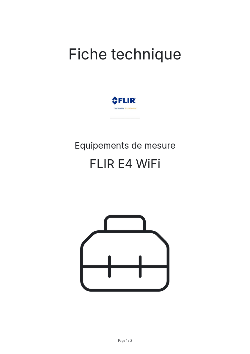 Page n°1 - Fiche technique FLIR E4 WiFi