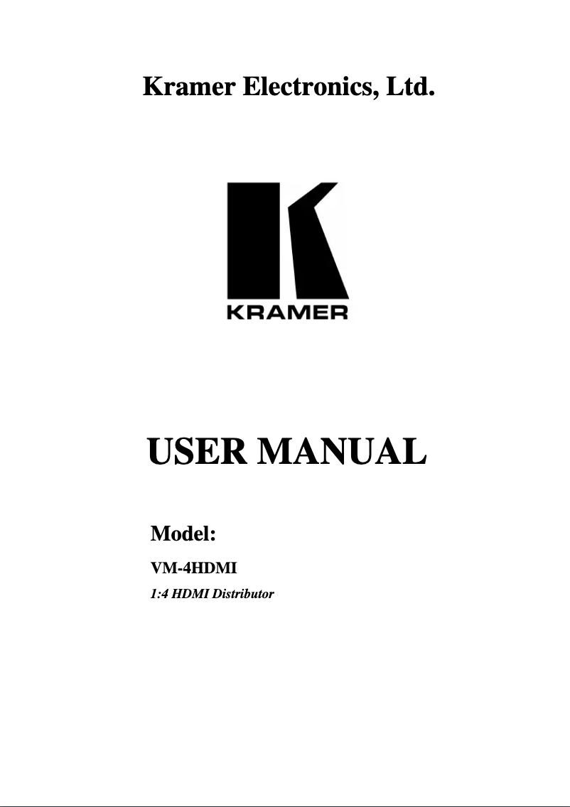 Image de la première page du manuel de l'appareil VM-4HDMI