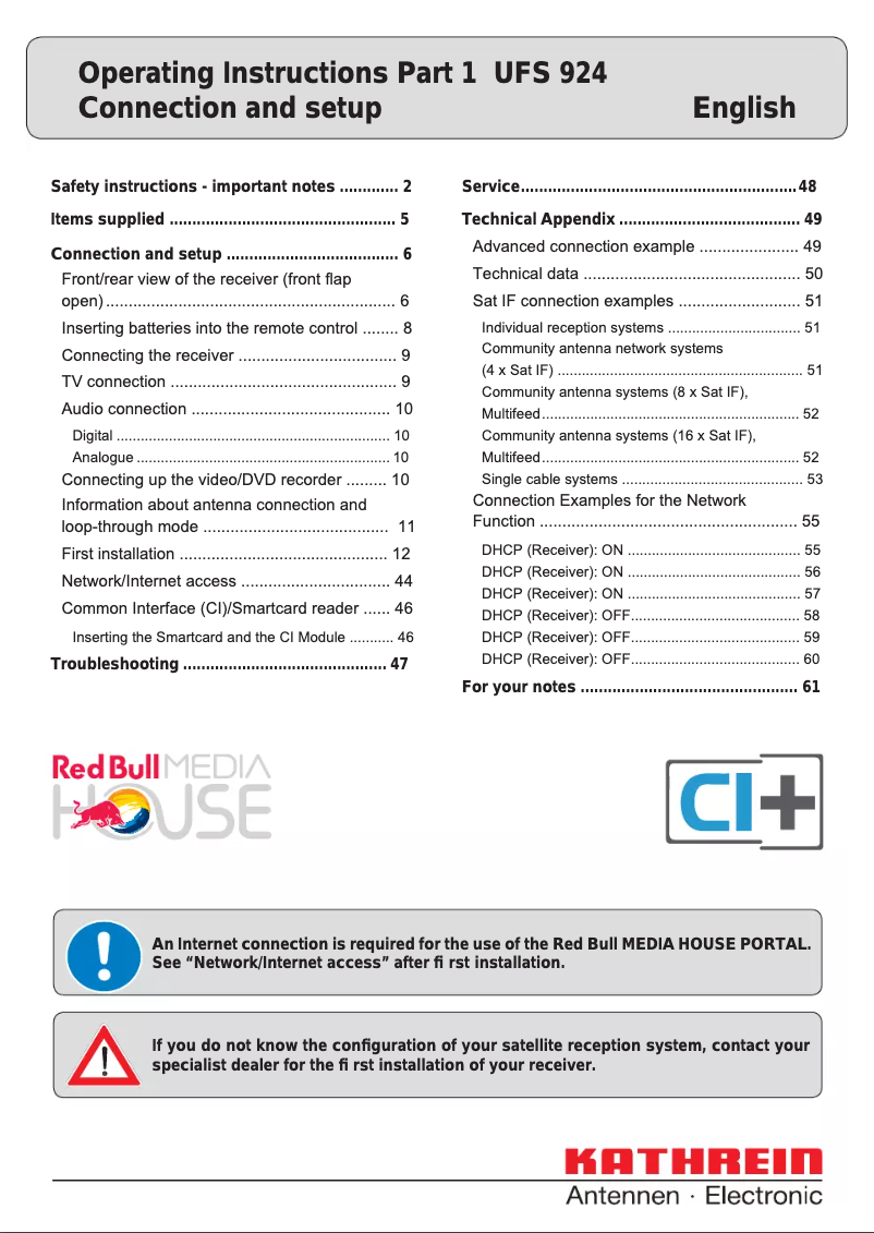 Image de la première page du manuel de l'appareil UFS 924sw