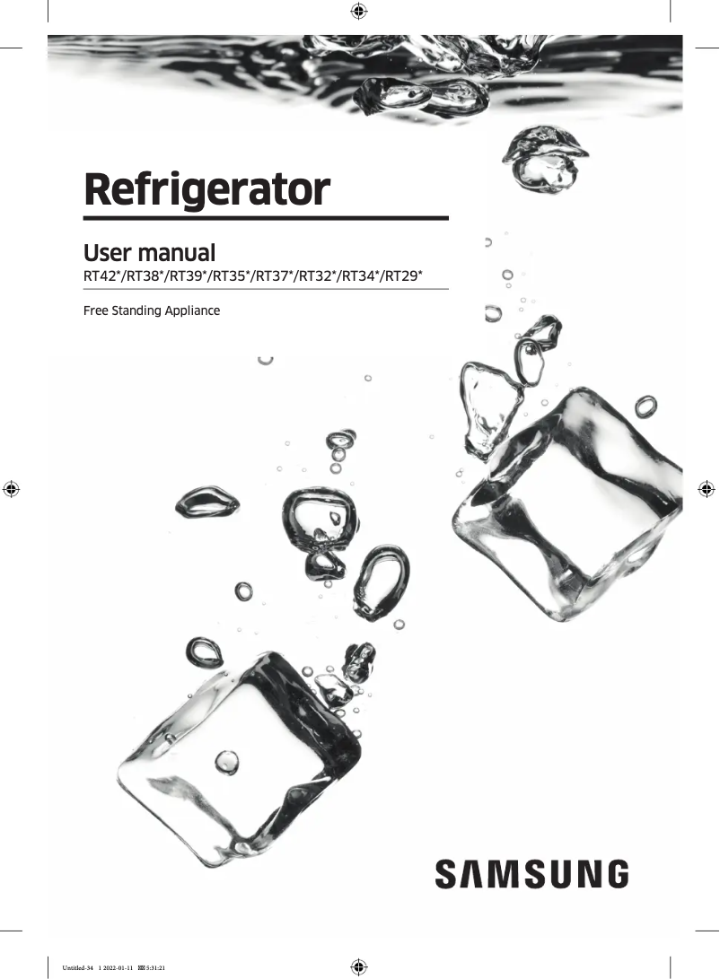 Page 1 de la notice Manuel utilisateur Samsung RT42T50022C