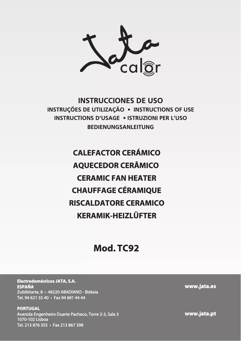 Image de la première page du manuel de l'appareil TC92