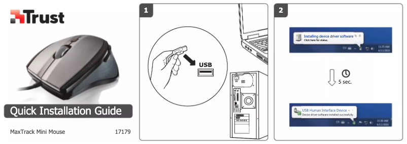 Page 1 de la notice Manuel utilisateur Trust MaxTrack Mini