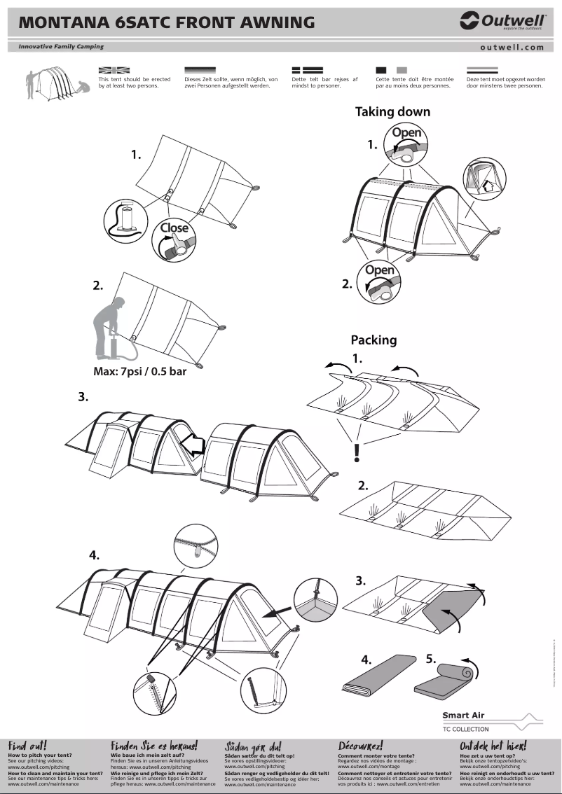 Page 1 de la notice Manuel utilisateur Outwell Montana 6SATC