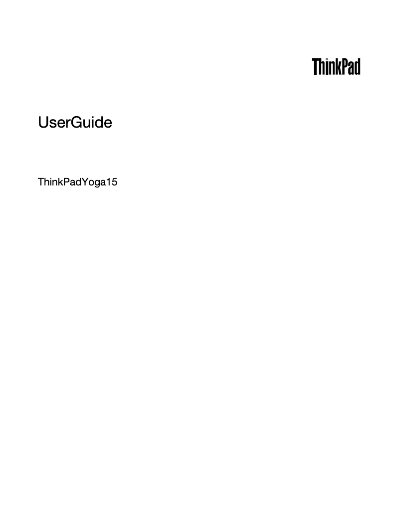 Image de la première page du manuel de l'appareil ThinkPad Yoga 15