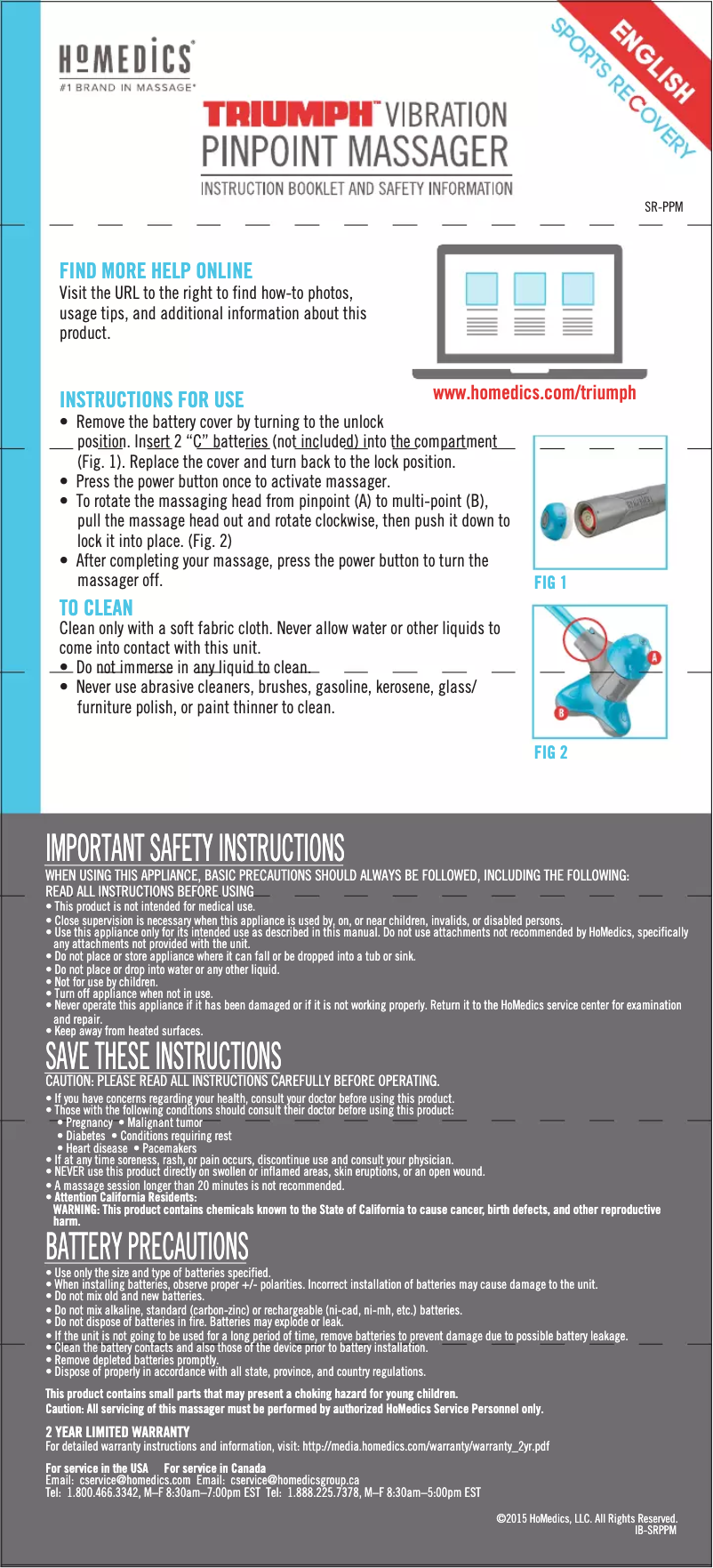 Página 1 del manual Manual de usuario Homedics SR-PPM