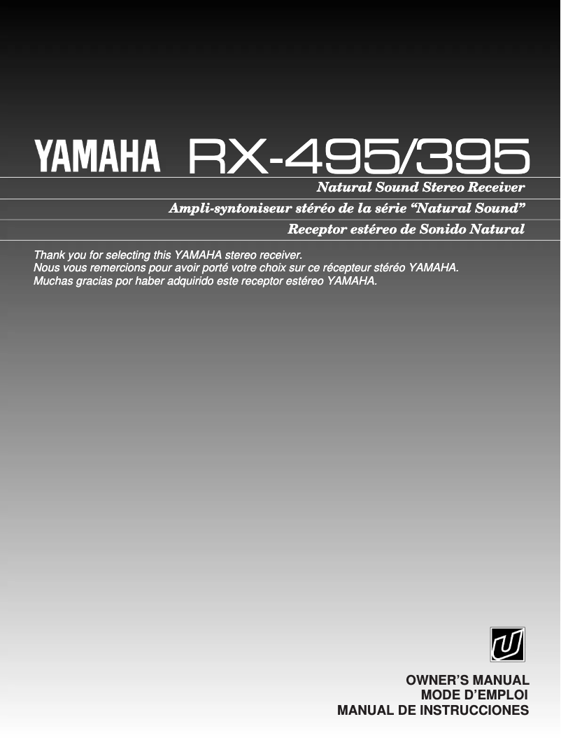Page n°1 - Manuel utilisateur Yamaha RX-495