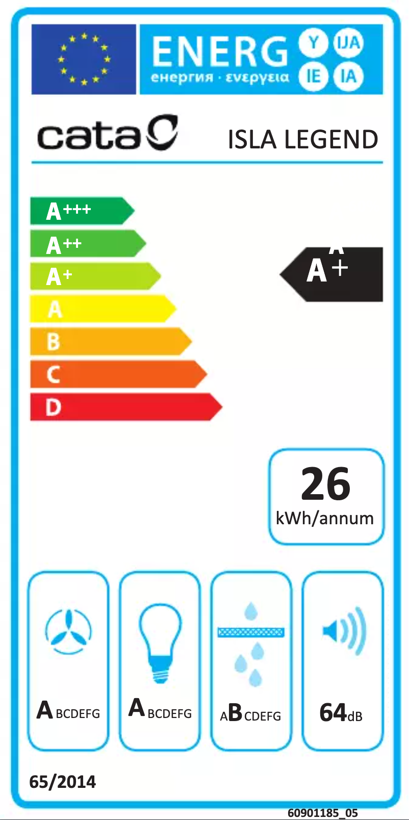 Page 1 de la notice Label énergétique CATA Isla Legend