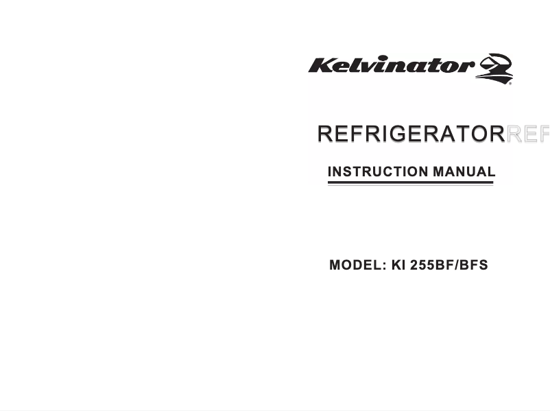 Page 1 de la notice Manuel utilisateur Kelvinator KI255BFS