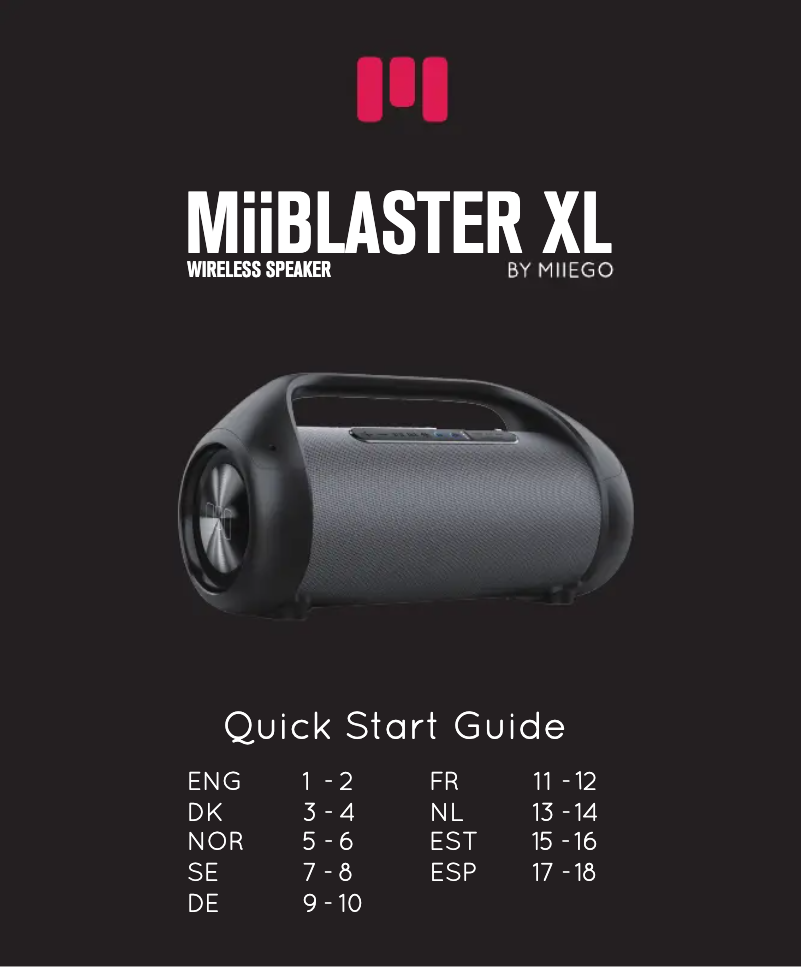 Page n°1 - Manuel utilisateur Miiego MiiBLASTER XL