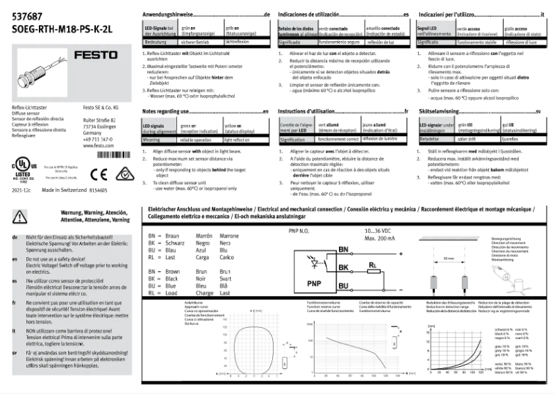 Page n°1 - Manuel utilisateur Festo SOEG-RTH-M18-PS-K-2L