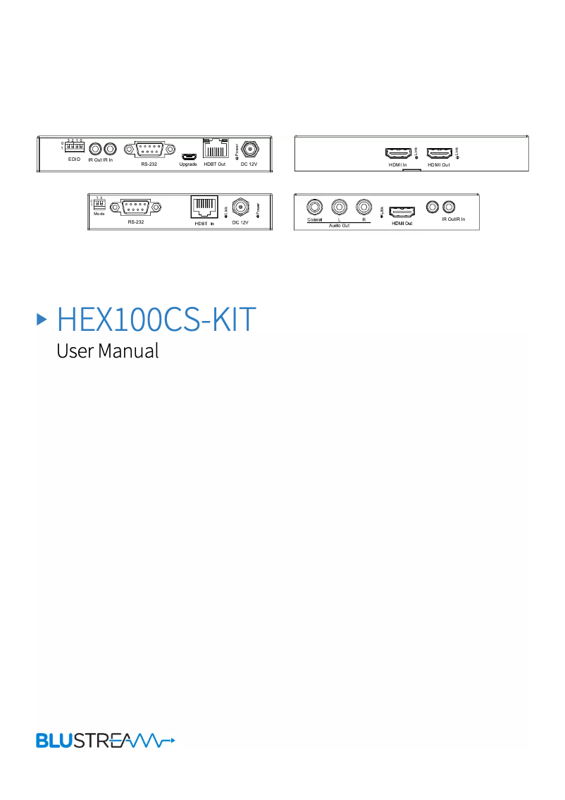 Page n°1 - Manuel utilisateur Blustream HEX100CS-RX