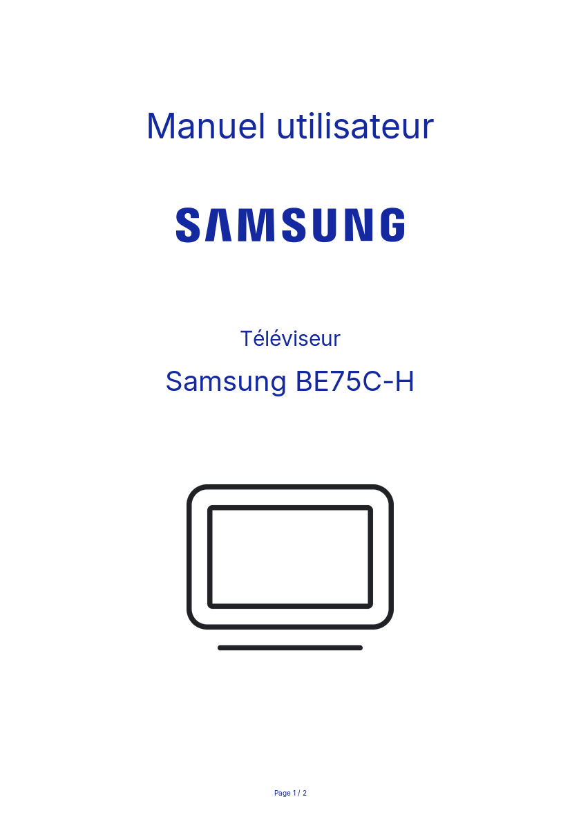 Image de la première page du manuel de l'appareil BE75C-H
