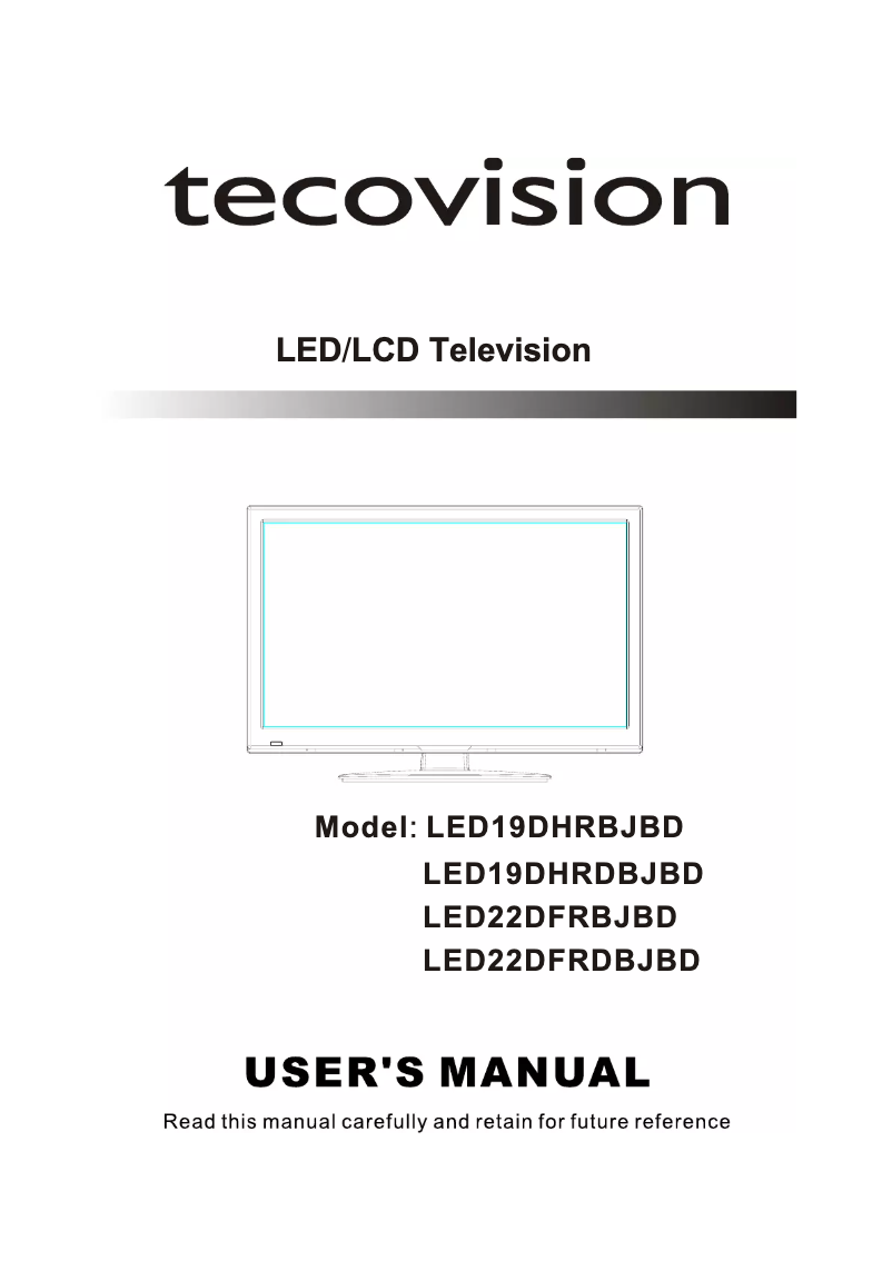 Page 1 de la notice Manuel utilisateur Tecovision LED22DFRBJBD