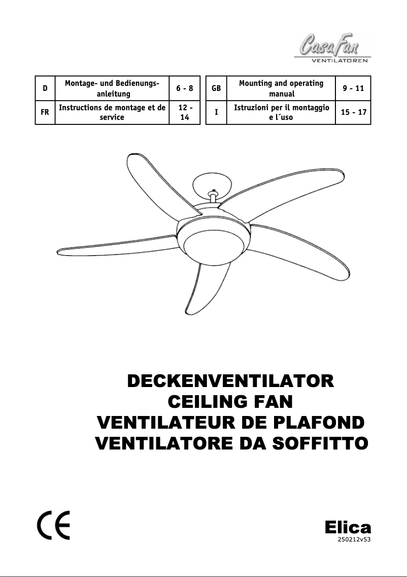 Image de la première page du manuel de l'appareil Elica