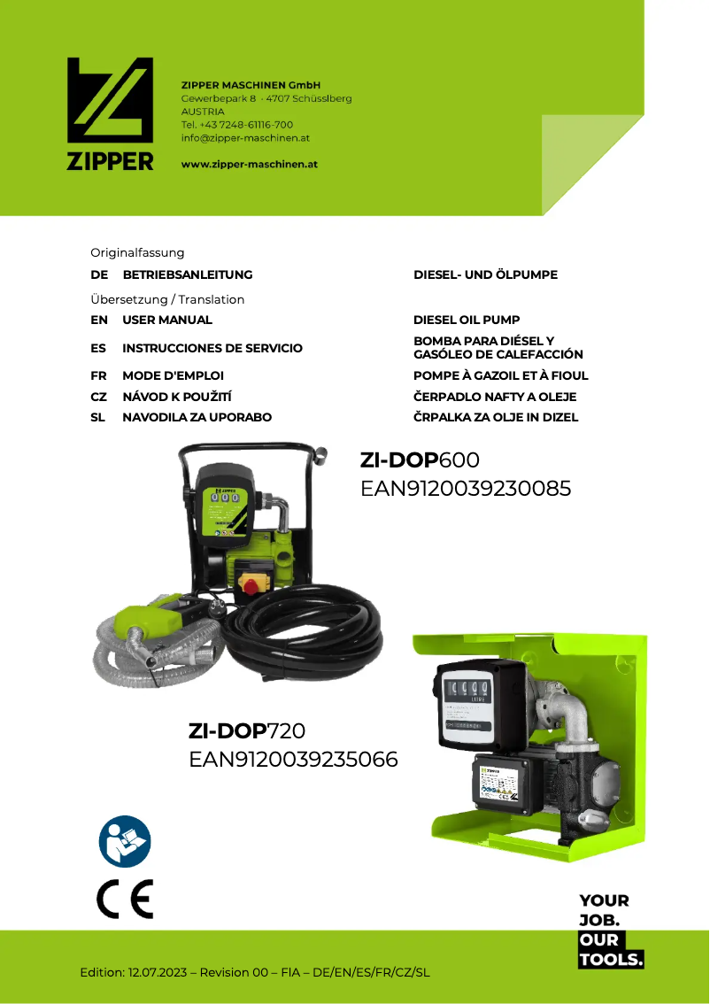Page n°1 - Manuel utilisateur Zipper ZI-DOP600